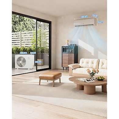 12000 BTU Mini Split AC/Heating System,19 SEER2 208-230V Enabled Energy Efficient Mini Split Unit