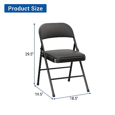 2 Pack Portable Folding Chairs with Padded Cushions