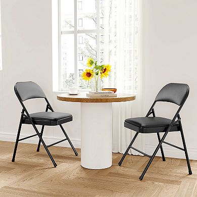 2 Pack Portable Folding Chairs with Padded Cushions