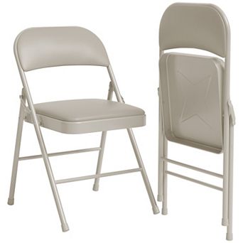 2 Pack Portable Folding Chairs with Padded Cushions