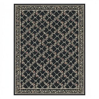 Modern Floral Area Rug Low Pile Stain Resistant Thin Soft Throw Carpet