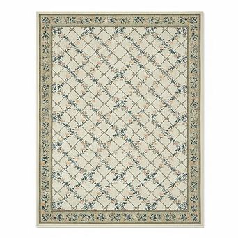 Modern Floral Area Rug Low Pile Stain Resistant Thin Soft Throw Carpet