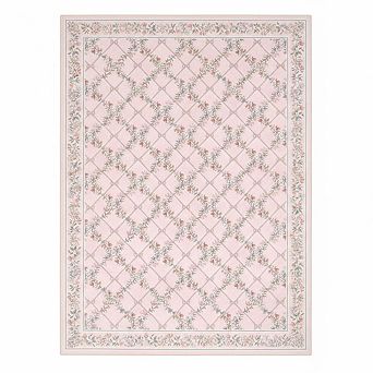 Modern Floral Area Rug Low Pile Stain Resistant Thin Soft Throw Carpet