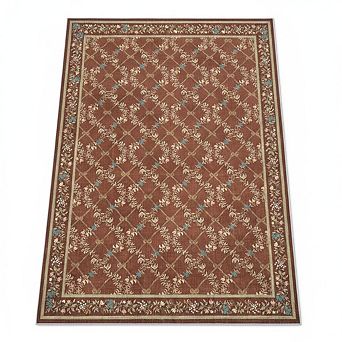 Modern Floral Area Rug Low Pile Stain Resistant Thin Soft Throw Carpet