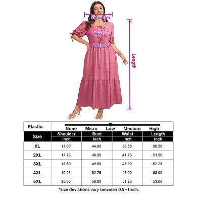 Plus Size Women Casual Ruched Tie Front Solid Dress