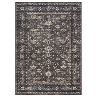ANIXOL Vintage Floral Washable Area Rug