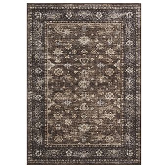 ANIXOL Vintage Floral Washable Area Rug
