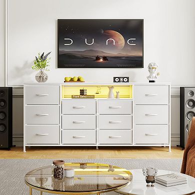 ANIXOL 63" Dresser TV Stand with 12 Drawers