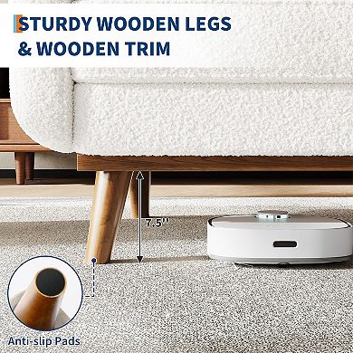 ANIXOL Mid-Century Linen Loveseat Sofa