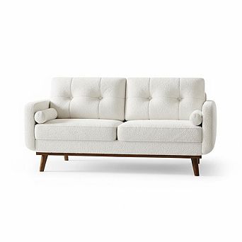 ANIXOL Mid-Century Linen Loveseat Sofa