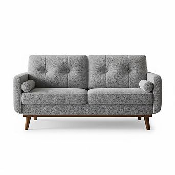ANIXOL Mid-Century Linen Loveseat Sofa