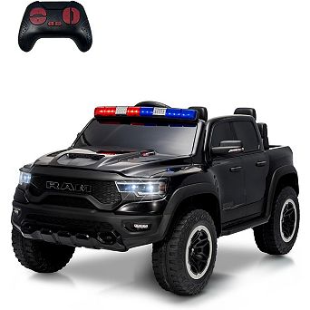 Licensed RAM 12V Kids Ride On Truck, Remote Control Pickup, LED Lights, Music