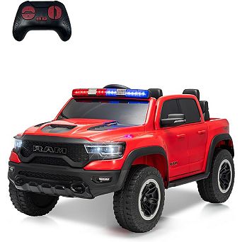 Licensed RAM 12V Kids Ride On Truck, Remote Control Pickup, LED Lights, Music