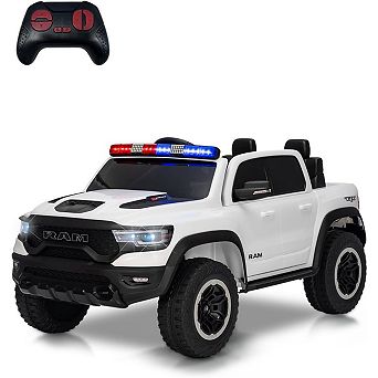 Licensed RAM 12V Kids Ride On Truck, Remote Control Pickup, LED Lights, Music