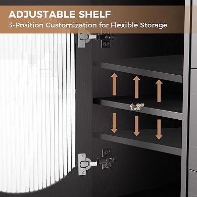 ANIXOL Fluted Glass Buffet Cabinet