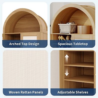 ANIXOL Arched Rattan Storage Cabinet