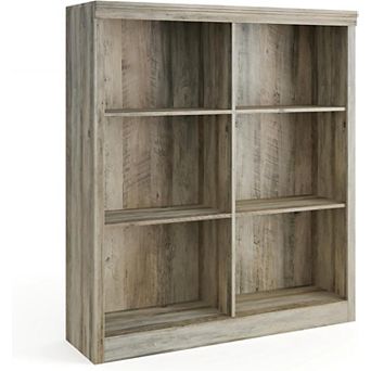 71" Tall Bookcase w/ Cabinet, 3 Open Shelves, Door Organizer