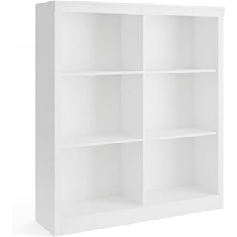 71" Tall Bookcase w/ Cabinet, 3 Open Shelves, Door Organizer