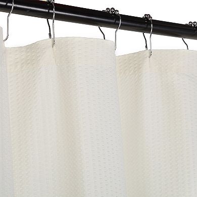100% Water-repellent Microfibre Buttonhole Shower Curtain Liner, Pressed Pattern