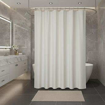 100% Water-repellent Microfibre Buttonhole Shower Curtain Liner, Pressed Pattern