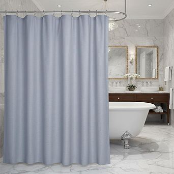 100% Water-repellent Microfibre Buttonhole Shower Curtain Liner, Pressed Pattern