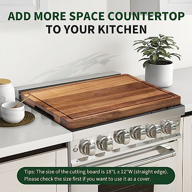 18 x 12 Inch Acacia Wood Cutting Board, 1 Inch Thick Butcher Block, Multipurpose Chopping Board