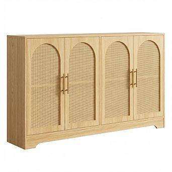 ANIXOL Rattan 59" 4-Door Sideboard Cabinet