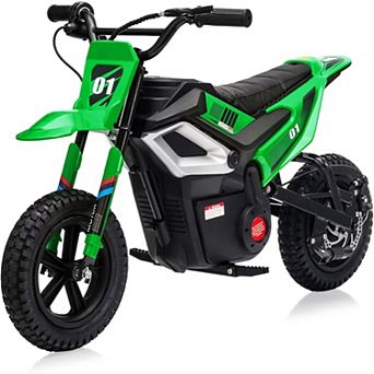 24V Kids Electric Dirt Bike, 350W Mini Off-Road Motorcycle, 12” Fat Tires, Up to 14 MPH