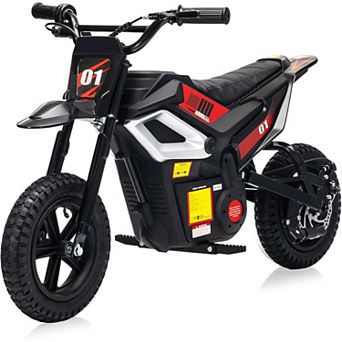 24V Kids Electric Dirt Bike, 350W Mini Off-Road Motorcycle, 12” Fat Tires, Up to 14 MPH