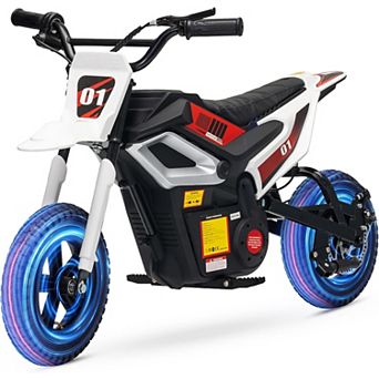 24V Kids Electric Dirt Bike, 350W Mini Off-Road Motorcycle, 12” Fat Tires, Up to 14 MPH
