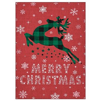 ANIXOL Christmas Reindeer Washable Rug