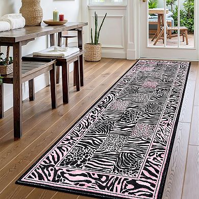 ANIXOL Leopard Patchwork Runner Rug