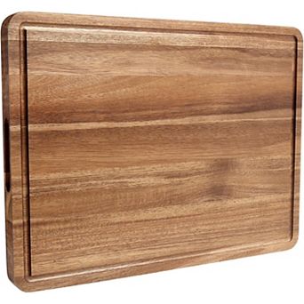 25 x 15 Inch Acacia Wood Cutting Board, 1.38-Inch Thick Butcher Block, Multipurpose Chopping Board