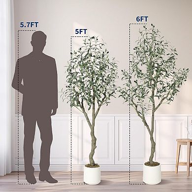 ANIXOL 6ft Artificial Olive Tree with Pot