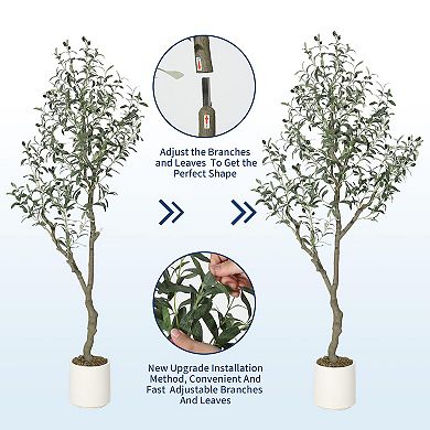 ANIXOL 6ft Artificial Olive Tree with Pot