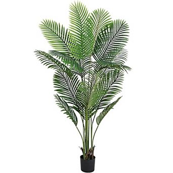 Artificial Areca Palm Plant, Faux Palm Tree Plant in Pot, Fake Dypsis Lutescens Plant Tropical Tree