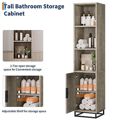 ANIXOL Tall Narrow Storage Cabinet with Door