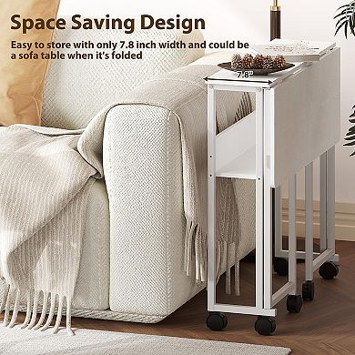 ANIXOL Folding Rolling Desk with Shelf