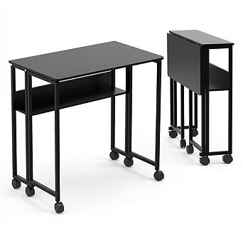 ANIXOL Folding Rolling Desk with Shelf