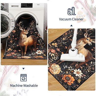 ANIXOL Christmas Elk Washable 6' x 9' Area Rug