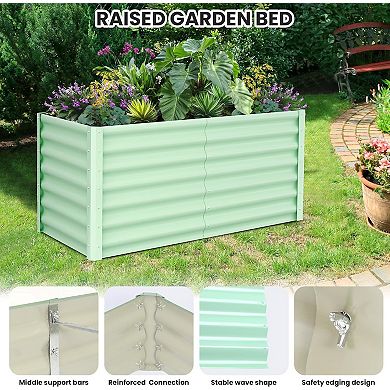8×4×2FT Raised Garden Bed,Galvanized Metal Raised Garden Beds Outdoor, Large Outdoor Planters Garden