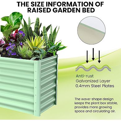 8×4×2FT Raised Garden Bed,Galvanized Metal Raised Garden Beds Outdoor, Large Outdoor Planters Garden