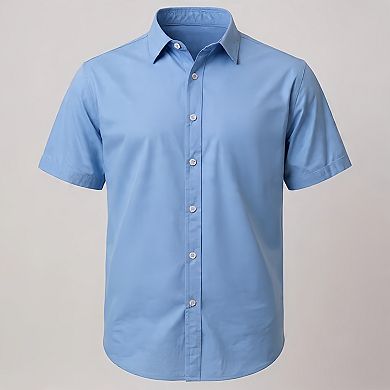Casual Short Sleeve Linen Shirt with Pocket