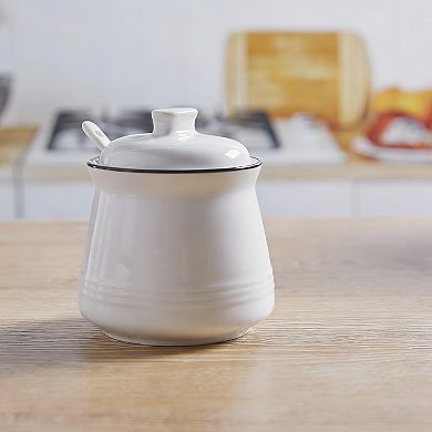 12oz Ceramic Sugar Bowl with Lid & Spoon