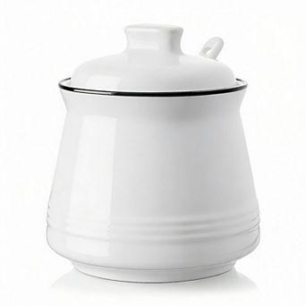 12oz Ceramic Sugar Bowl with Lid & Spoon