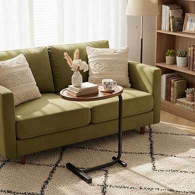 Homy Casa C-Shaped Metal Side Table, Small Sofa & Bedside Table