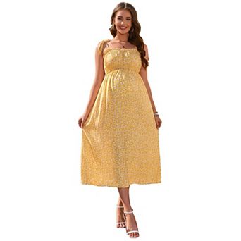 Women Maternity Dress Pregnancy Summer Midi Casual Sleeveless Long Dress