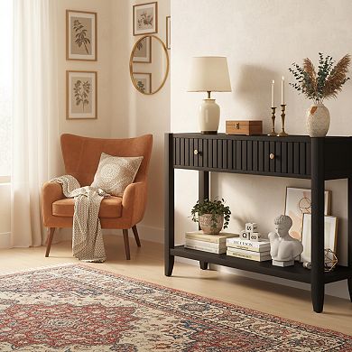 Homy Casa Console Table with Drawers and Storage Shelf, Narrow Entryway Sofa Table
