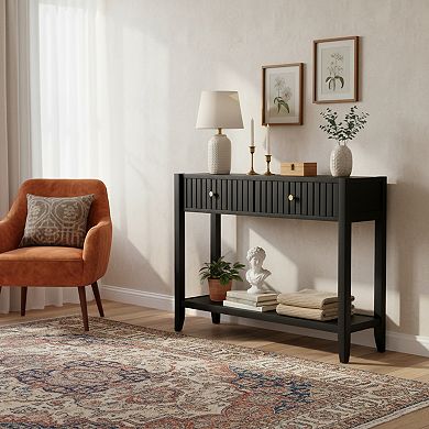 Homy Casa Console Table with Drawers and Storage Shelf, Narrow Entryway Sofa Table