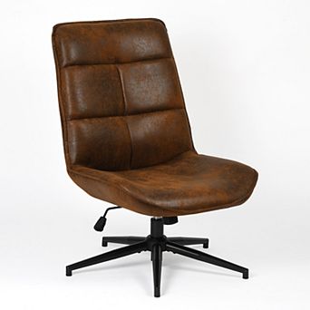 Homy Casa Adjustable Swivel Office Chair with Upholstered Seat and Metal Base